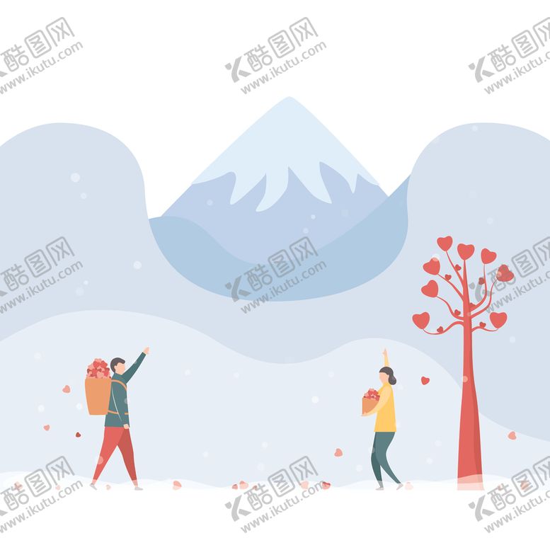 编号：66062907031623115231【酷图网】源文件下载-卡通情侣插画