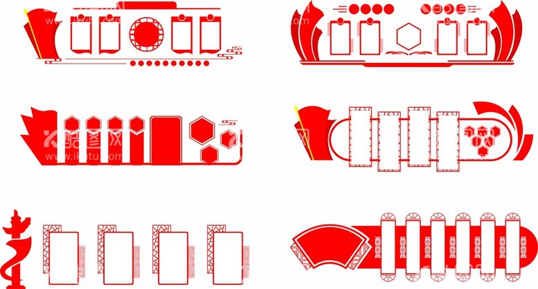 编号：10513012241320201757【酷图网】源文件下载-党建展板边框图片