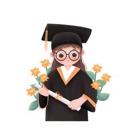 毕业卡通女