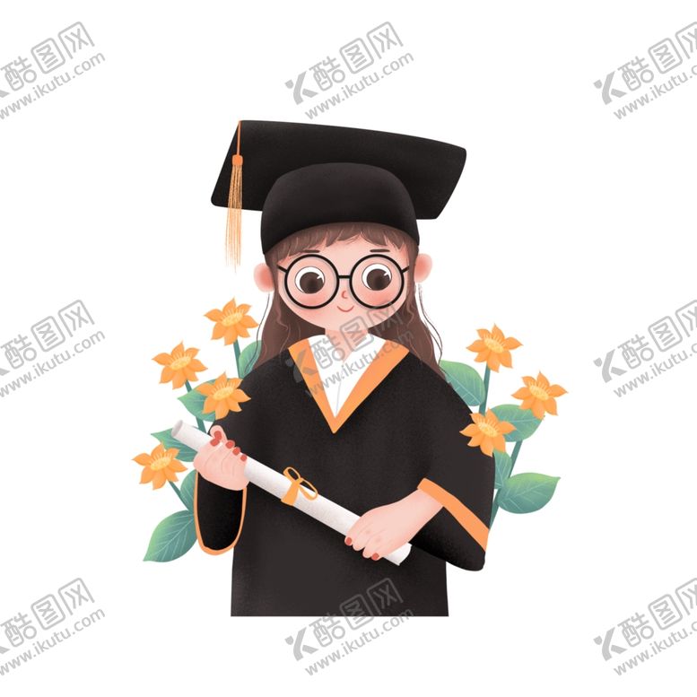 编号：42986605041616136339【酷图网】源文件下载-毕业卡通女