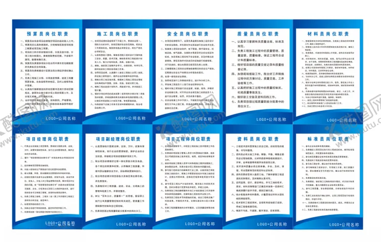 编号：37914005110833383783【酷图网】源文件下载-工地岗位职责牌