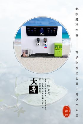 大暑二十四节气北极鲸净水器宣传海报