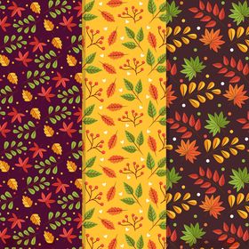 秋季多彩树叶图案背景