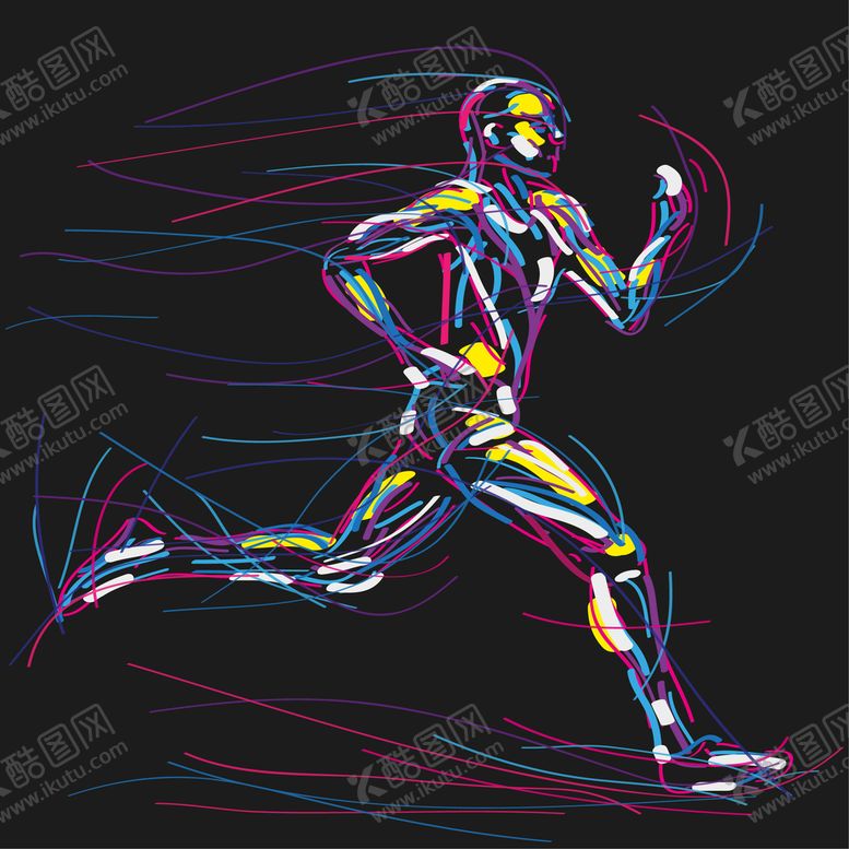 编号：94261009202157539261【酷图网】源文件下载-线条人物奔跑