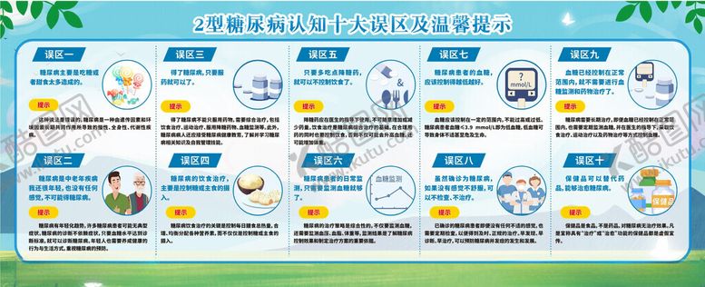 编号：30123802271126317778【酷图网】源文件下载-糖尿病认知十大误区
