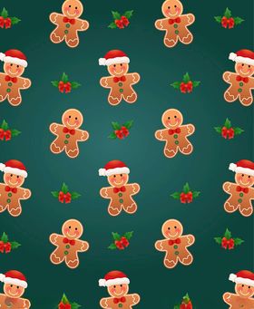 圣诞姜饼人图案背景