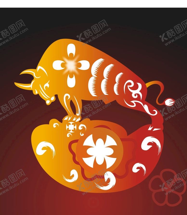 编号：61032802080201266093【酷图网】源文件下载-剪纸牛