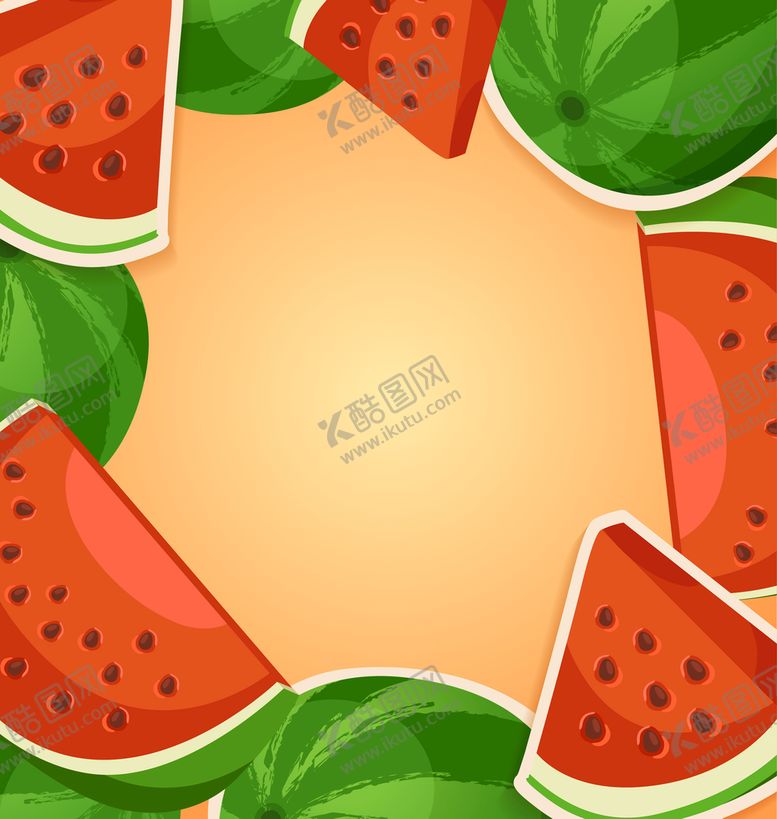 编号：59885611202204347406【酷图网】源文件下载-扁平西瓜