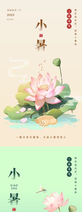 小暑荷花海报