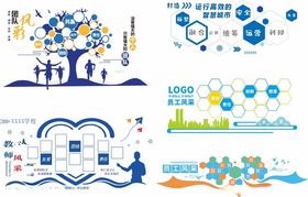 简约大气企业文化墙员工风采墙标语
