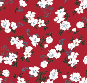 数码印花手绘花小花花朵