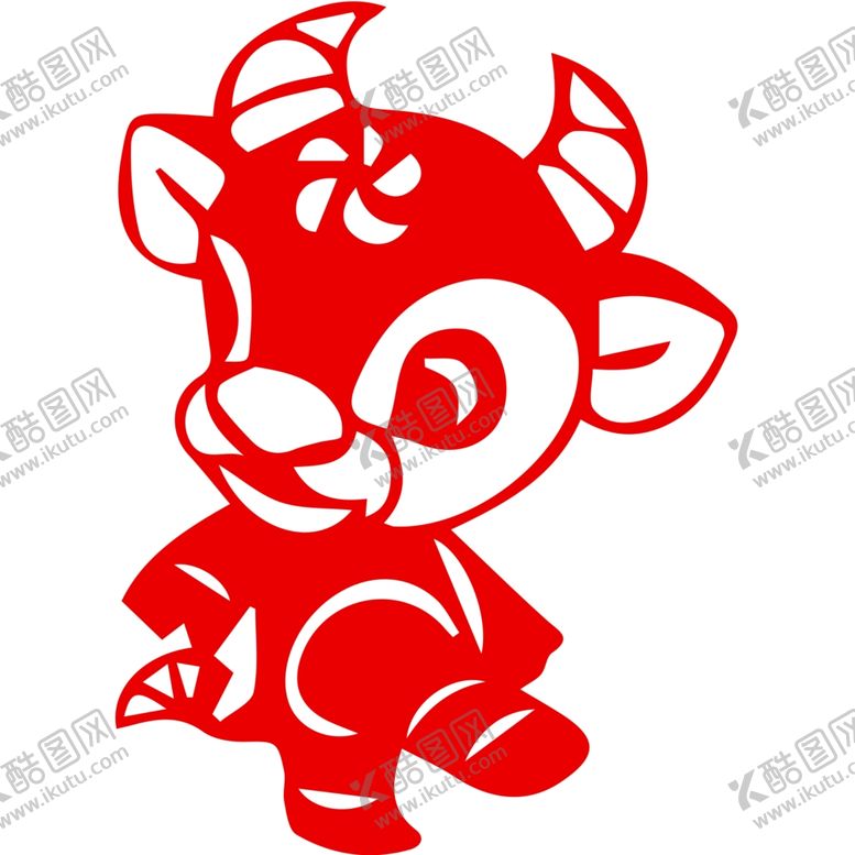 编号：71917103290728587017【酷图网】源文件下载-生肖牛剪纸