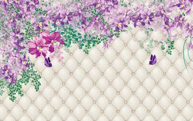 简约花藤背景墙
