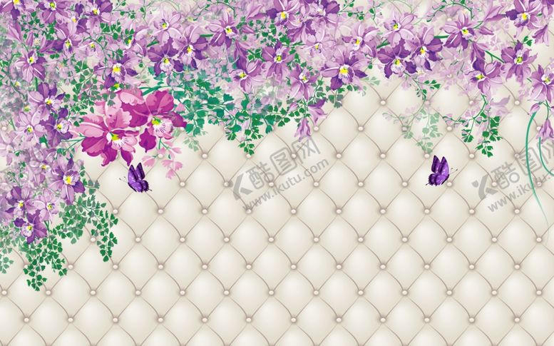 编号：39341410231011323971【酷图网】源文件下载-插画花藤背景墙