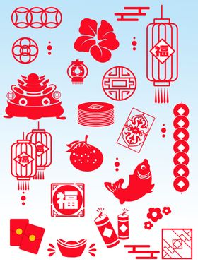 喜庆中国风春节元素集合