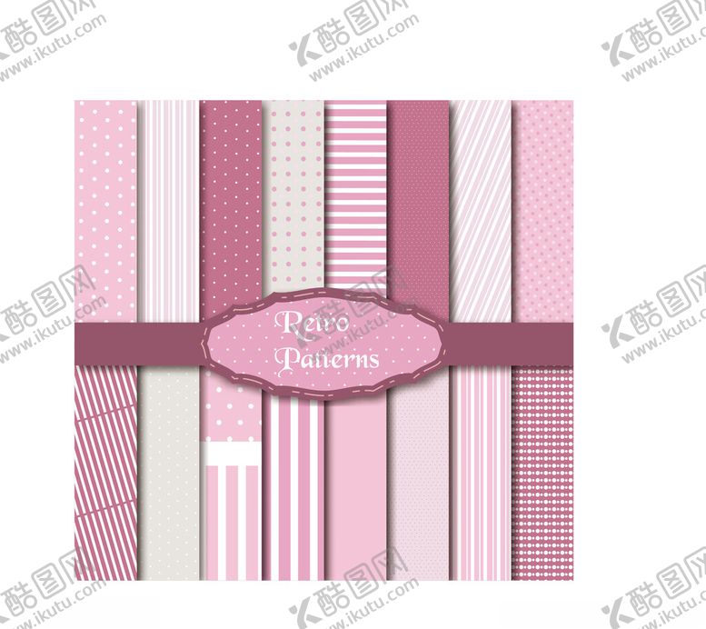 编号：20816711021929293187【酷图网】源文件下载-粉色条纹贺卡设计
