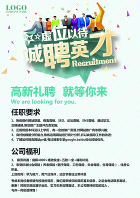 招聘酒吧网络诚英才横幅