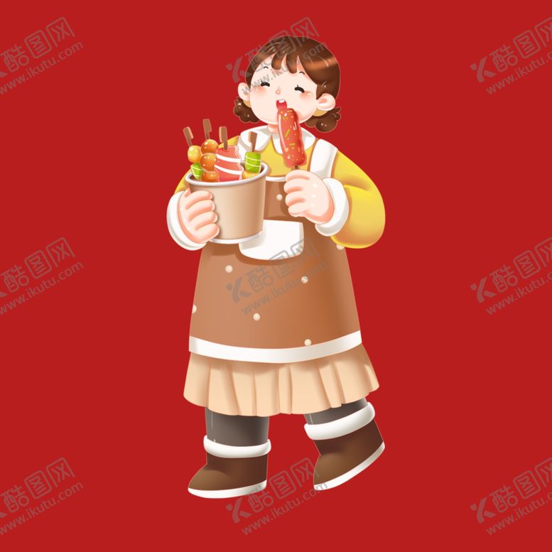 编号：44435401170442296038【酷图网】源文件下载-手绘冬季人物