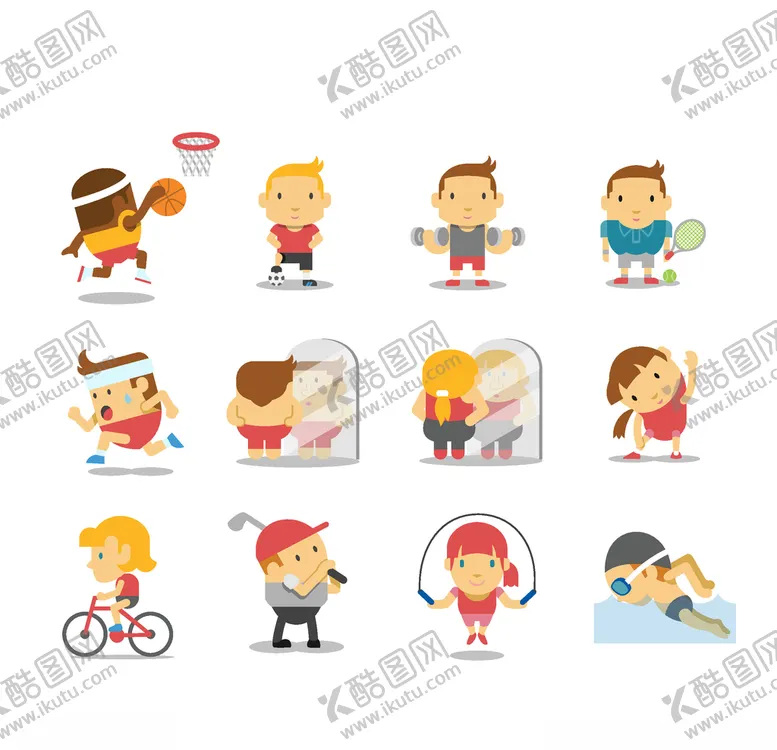 编号：65537104181301511523【酷图网】源文件下载-卡通运动人物