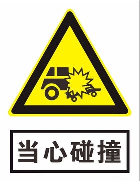 当心碰撞警示标志