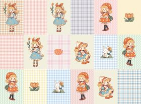 可爱卡通女孩图案集合