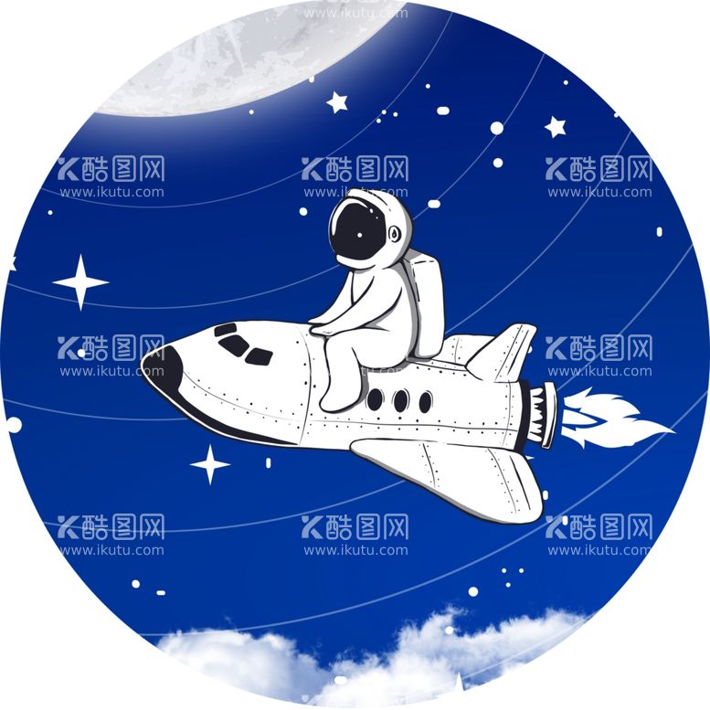 编号：67821811251733355670【酷图网】源文件下载-星空飞行员圆形挂画装饰画