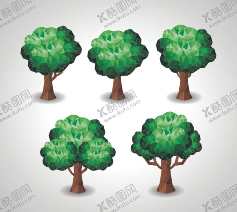 编号：95572007030615375811【酷图网】源文件下载-可爱tree低多边形秋天的树