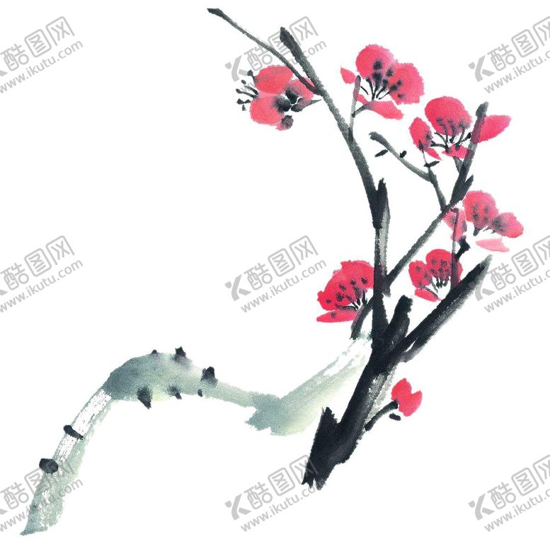 编号：30859005071503575900【酷图网】源文件下载-中国风水墨梅