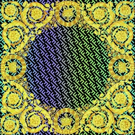 数码印花方巾大牌欧式纹字母