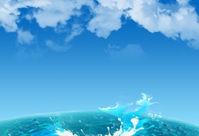 蓝天海洋背景图