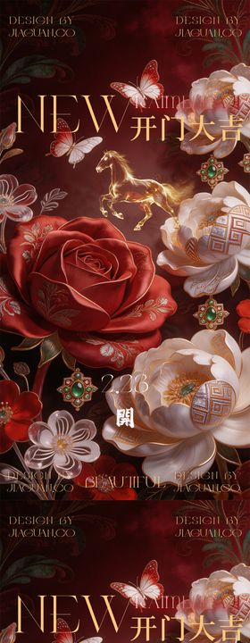 开工大吉美业艺术高奢花卉活动系列海报