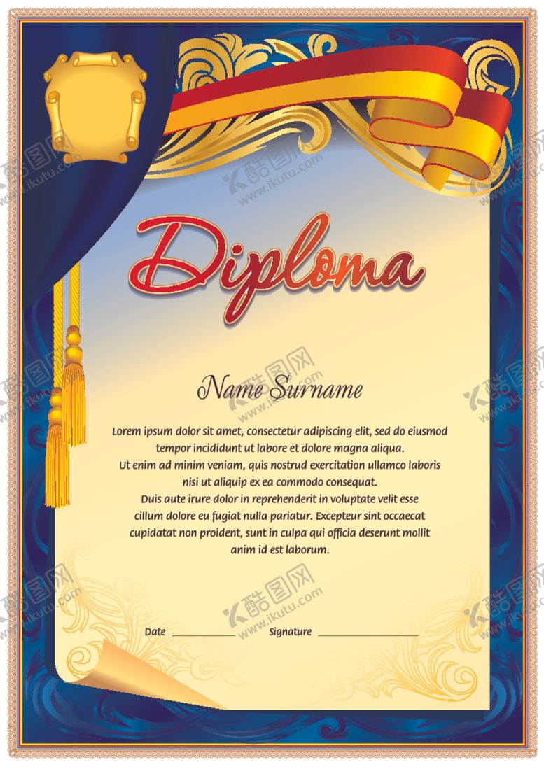 编号：72109810032328573258【酷图网】源文件下载-证书模板