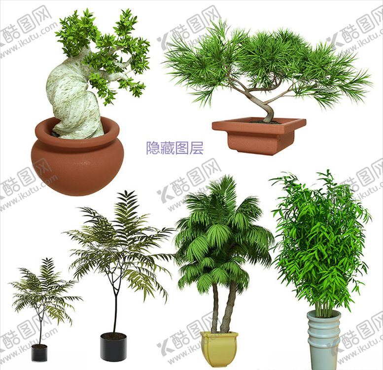 编号：34366809220419203248【酷图网】源文件下载-3D植物盆栽