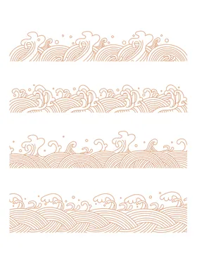 海浪波花纹蓝色水波汶水资源