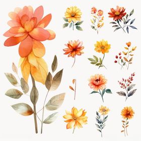 水彩花卉插画素材集合