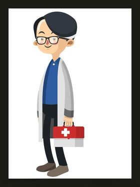 手绘医疗人物素材护