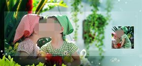 双子星周岁纪念册PSD模板