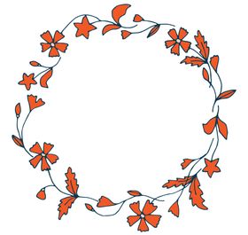 手绘花环边框