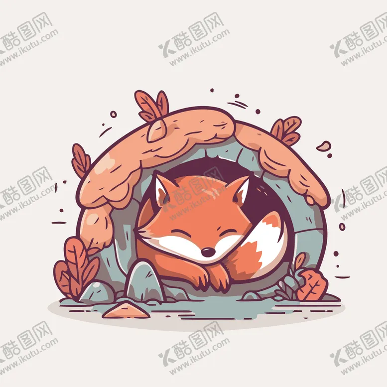 编号：77494301272227041911【酷图网】源文件下载-可爱狐狸矢量卡通画儿童插画