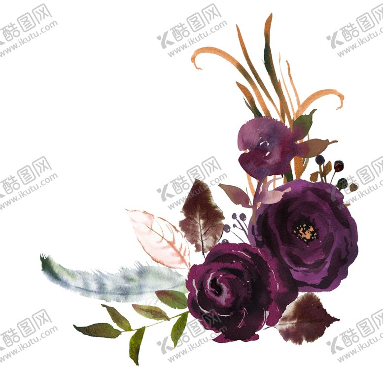 编号：69401007130827551754【酷图网】源文件下载-波西米亚风格水彩花朵