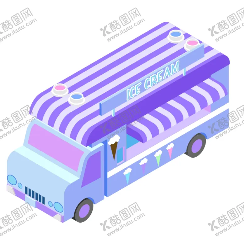 编号：98709603241602099549【酷图网】源文件下载-2.5D插画餐车