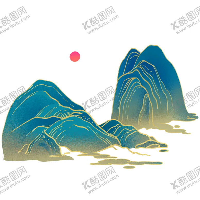 编号：79372104282041446920【酷图网】源文件下载-背景素材国潮山水祥云水墨