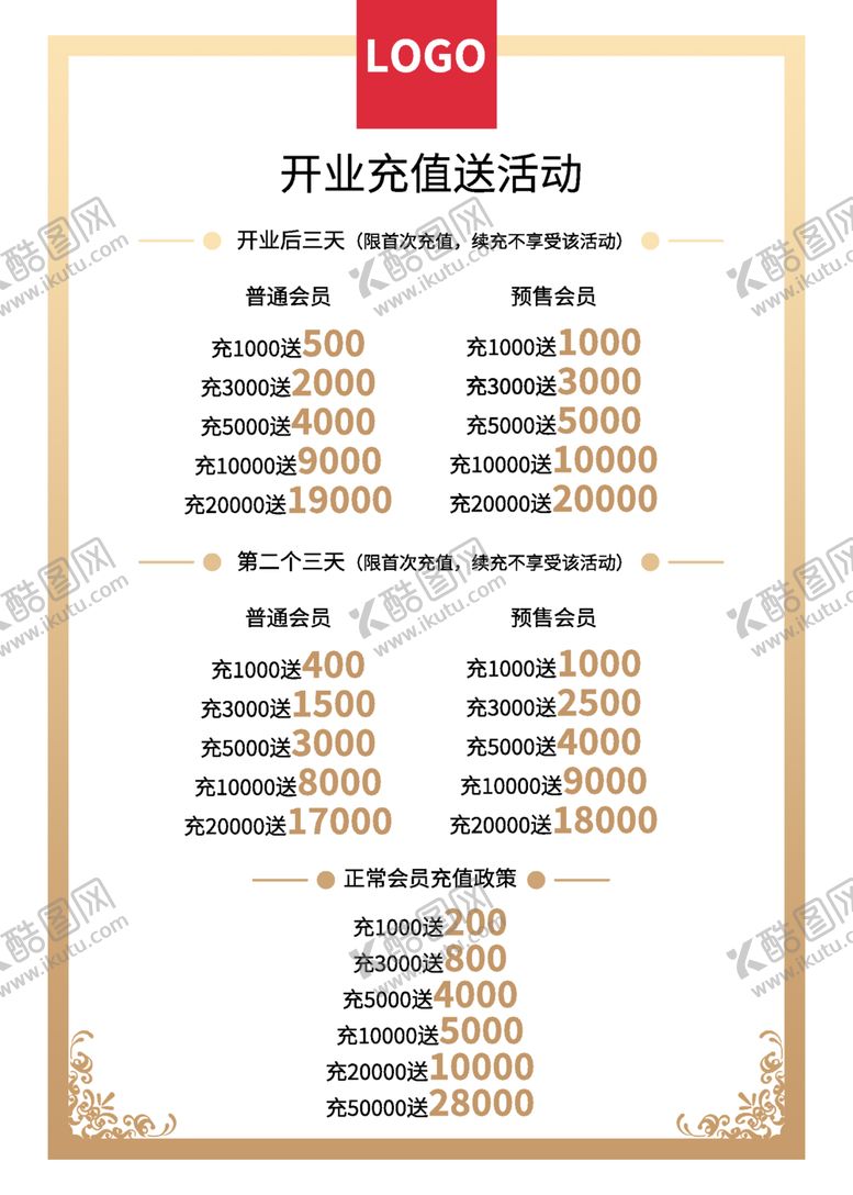 编号：19361307122322515219【酷图网】源文件下载-美容院充值送