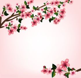 樱花植物卉AI设计素材AI矢量图树