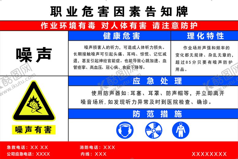 编号：91028409200502212817【酷图网】源文件下载-噪声危害告知牌