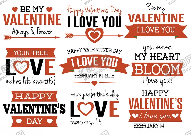 编号：56465804212010291231【酷图网】源文件下载-情人节爱心浪漫元素集合