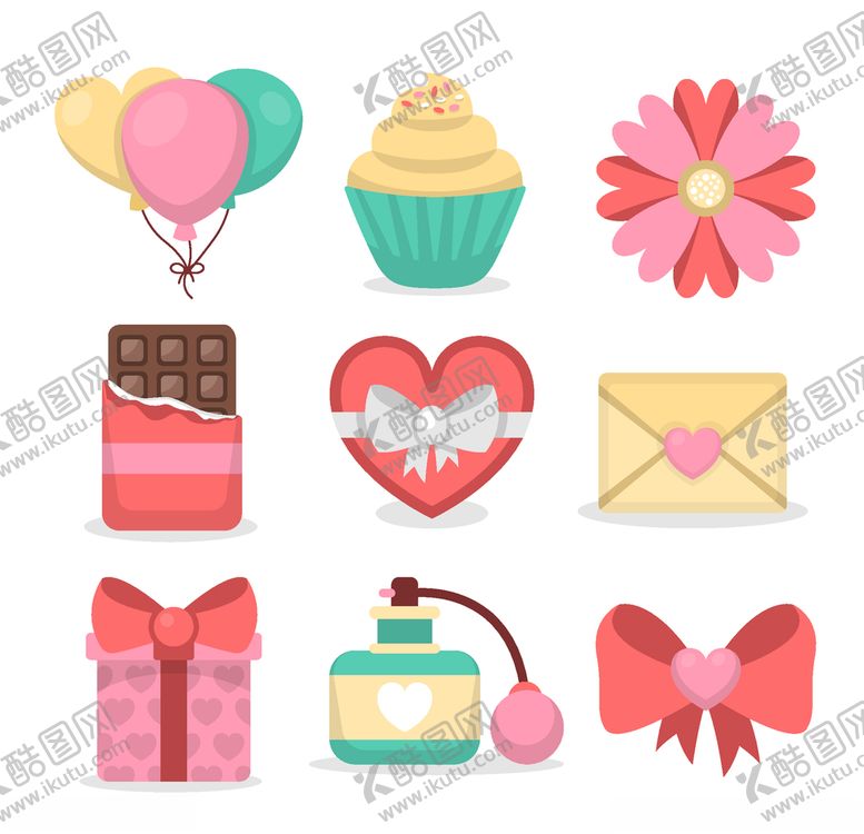 编号：88090209182209292561【酷图网】源文件下载-情人节元素