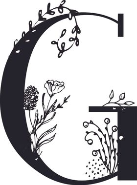 手绘花纹字母