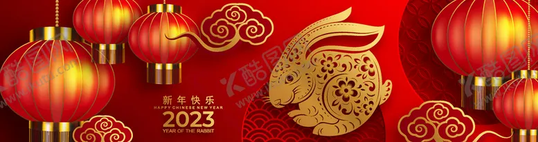 编号：85076910040031085613【酷图网】源文件下载-春节金色剪纸兔子