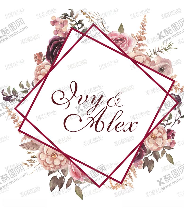 编号：30562910282235159026【酷图网】源文件下载-红色水彩花卉